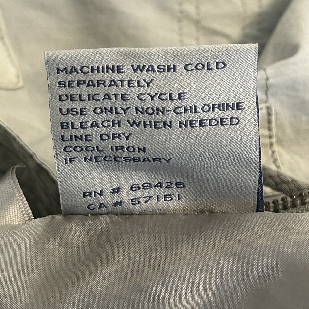 G.H. Bass & Co. Utility Jacket Raincoat Women Large Removable Hood Tan USA - Picture 9 of 13